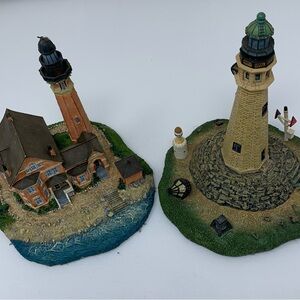 2 Collectable Danbury Mint Lighthouse Figurines, Preowned